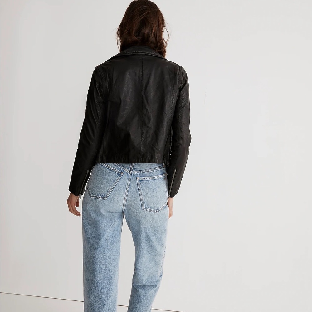 Madewell Washed Leather Motorcycle Jacket - Picture 4 of 9